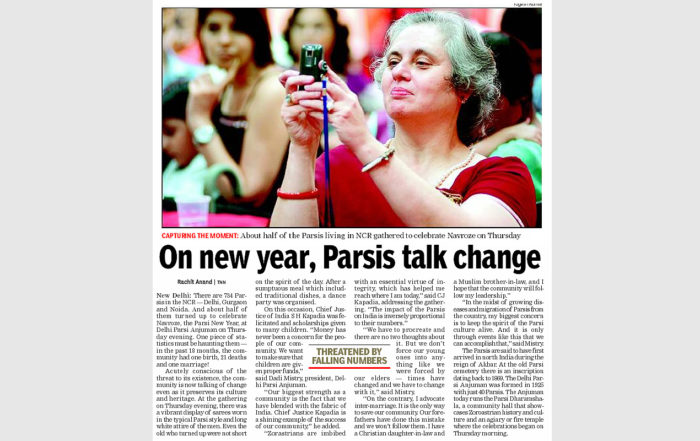 DPA Navroze 2010 Celebrations. An article in Times of India