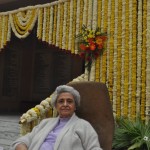 the legendary Mrs Dhun Bagli in front of the Dar-e-Meher